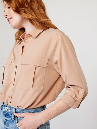 Long-Sleeve Utility Blouse for Women | Old Navy (US)