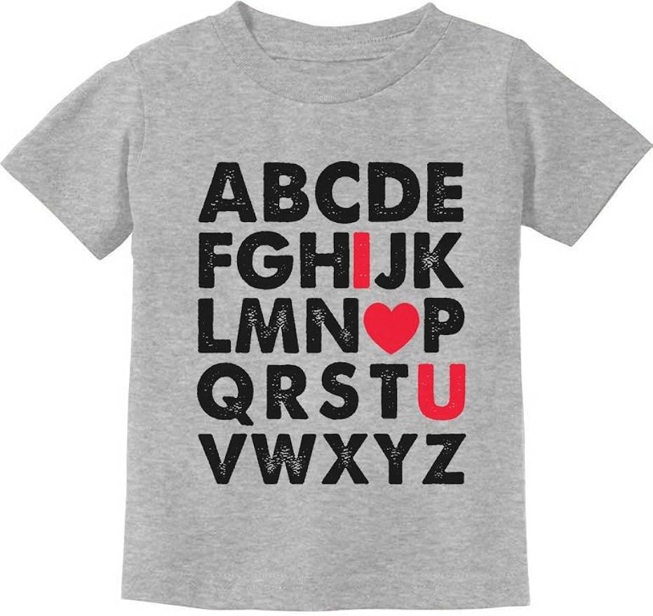 Valentine's Day Alphabet ABC I Love You Toddler Kids T-Shirt | Amazon (US)