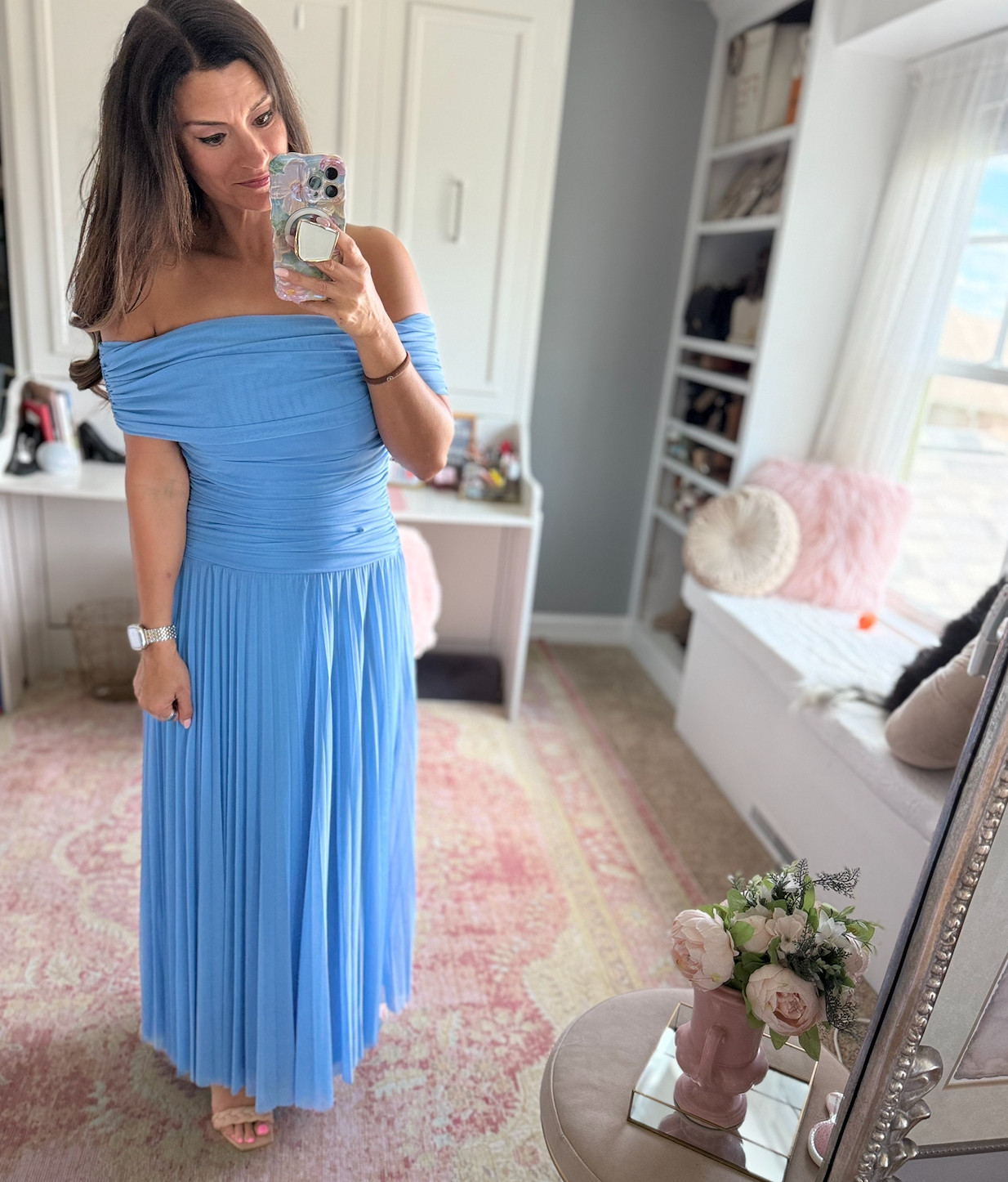 Blue dress for a wedding guest 

 