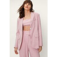 Womens Cotton Single Breasted Blazer - Pink - 6, Pink | NastyGal (UK, IE)