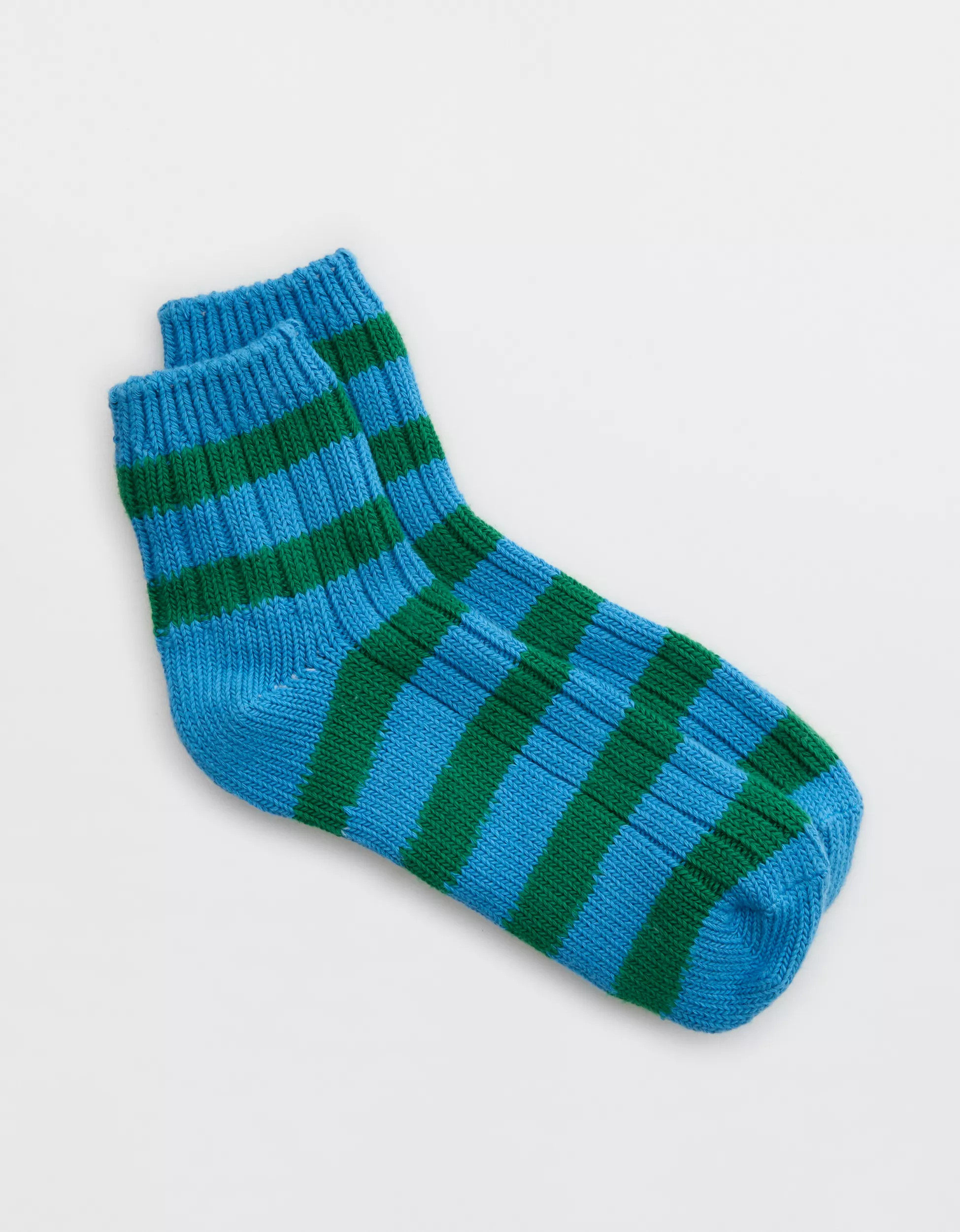 Aerie Knit Stripe Quarter Socks | Aerie