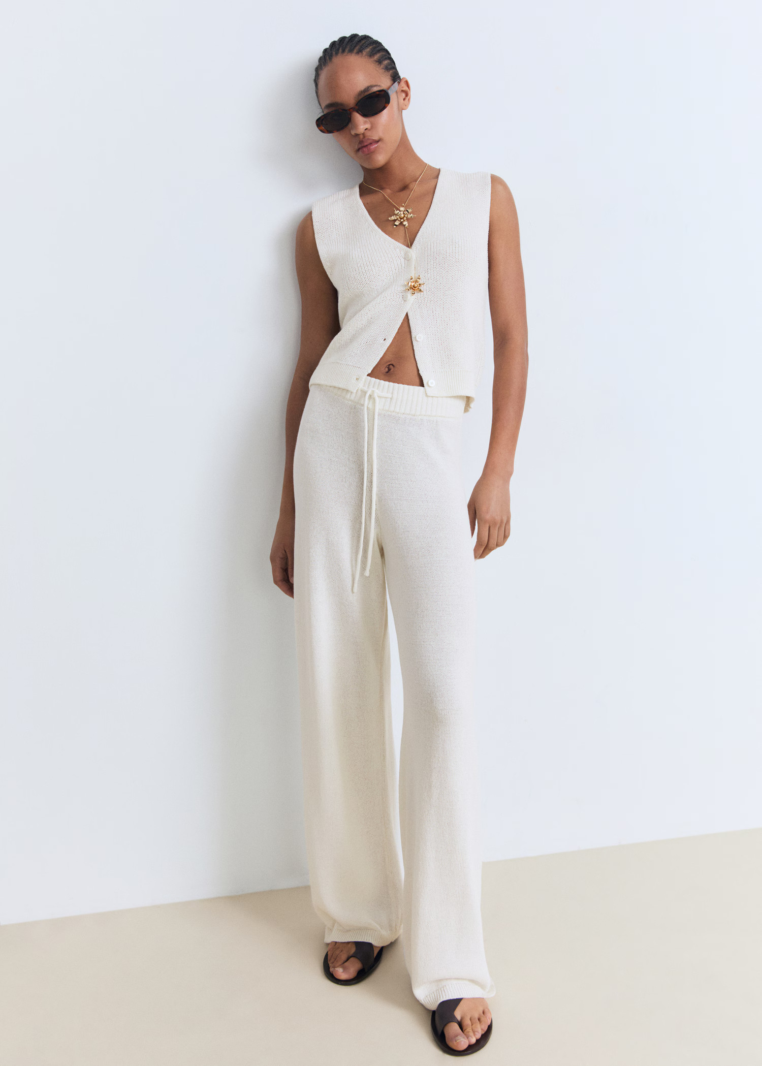 Openwork knitted trousers - Women | MANGO USA | Mango (US/MX/AU)