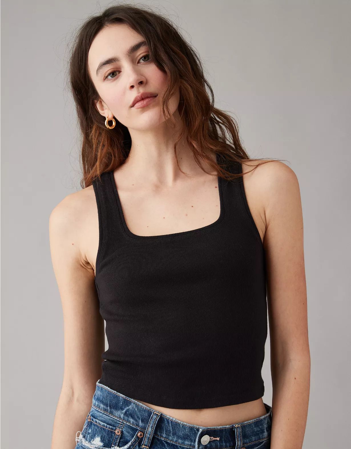 AE Square-Neck Main Squeeze Tank Top | American Eagle Outfitters (US & CA)
