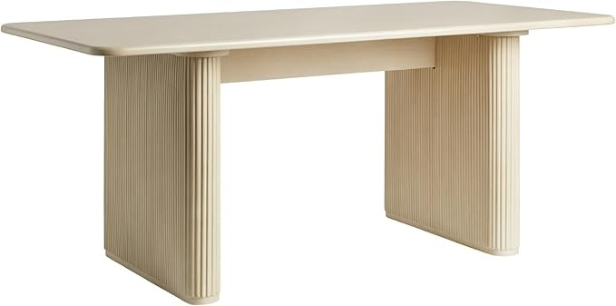 Walker Edison Modern Vertical Reeded Plinth-Base Dining Table, 68 Inch, Birch | Amazon (US)