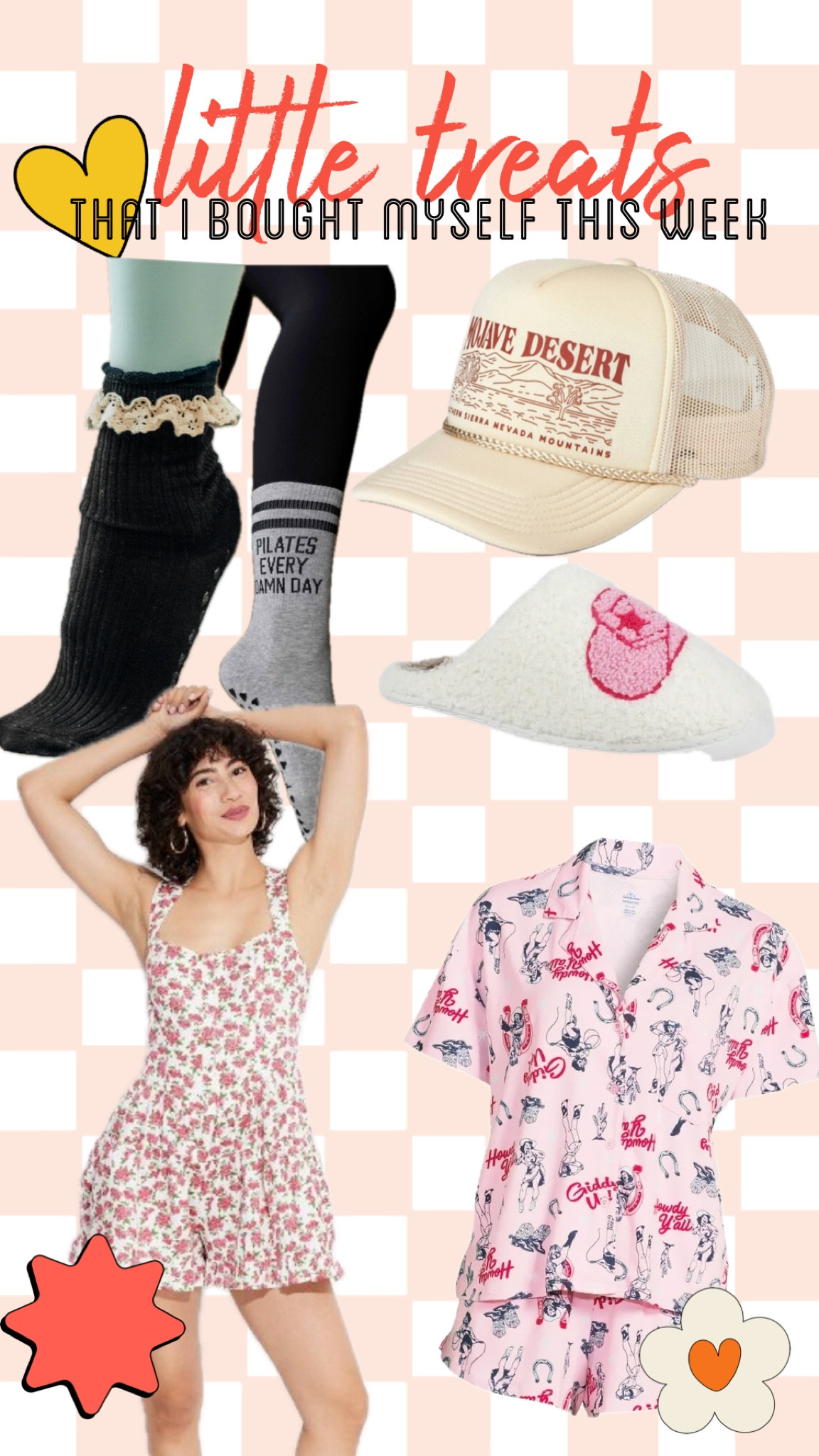 Random little dopamine purchases. Sleepwear, pajamas, western, accessories, truckers hat, Pilates socks, slippers

#LTKMidsize #LTKxWalmart #LTKSaleAlert