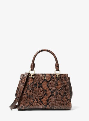 MICHAEL KORS Marilyn Small Snake Embossed Leather Crossbody Bag | eBay US