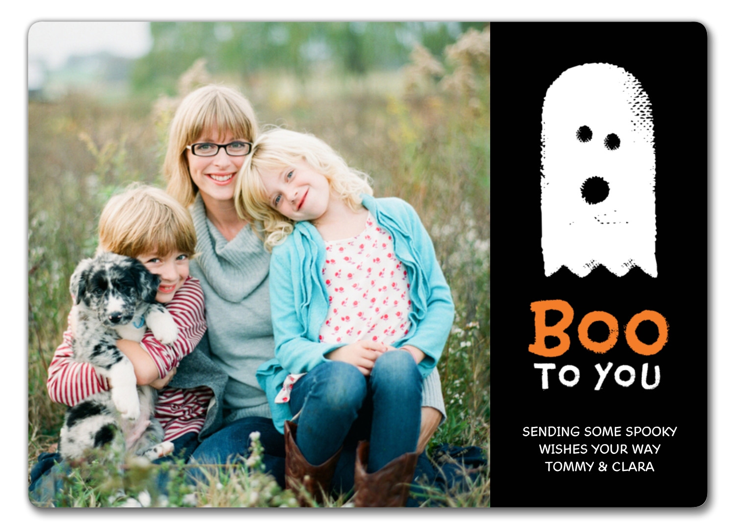 Halloween Invitations: Ghost 20 Qty Flat Card Set 5x7 Standard Cardstock Rounded Corners Black 1 Photo Snapfish | Snapfish USA