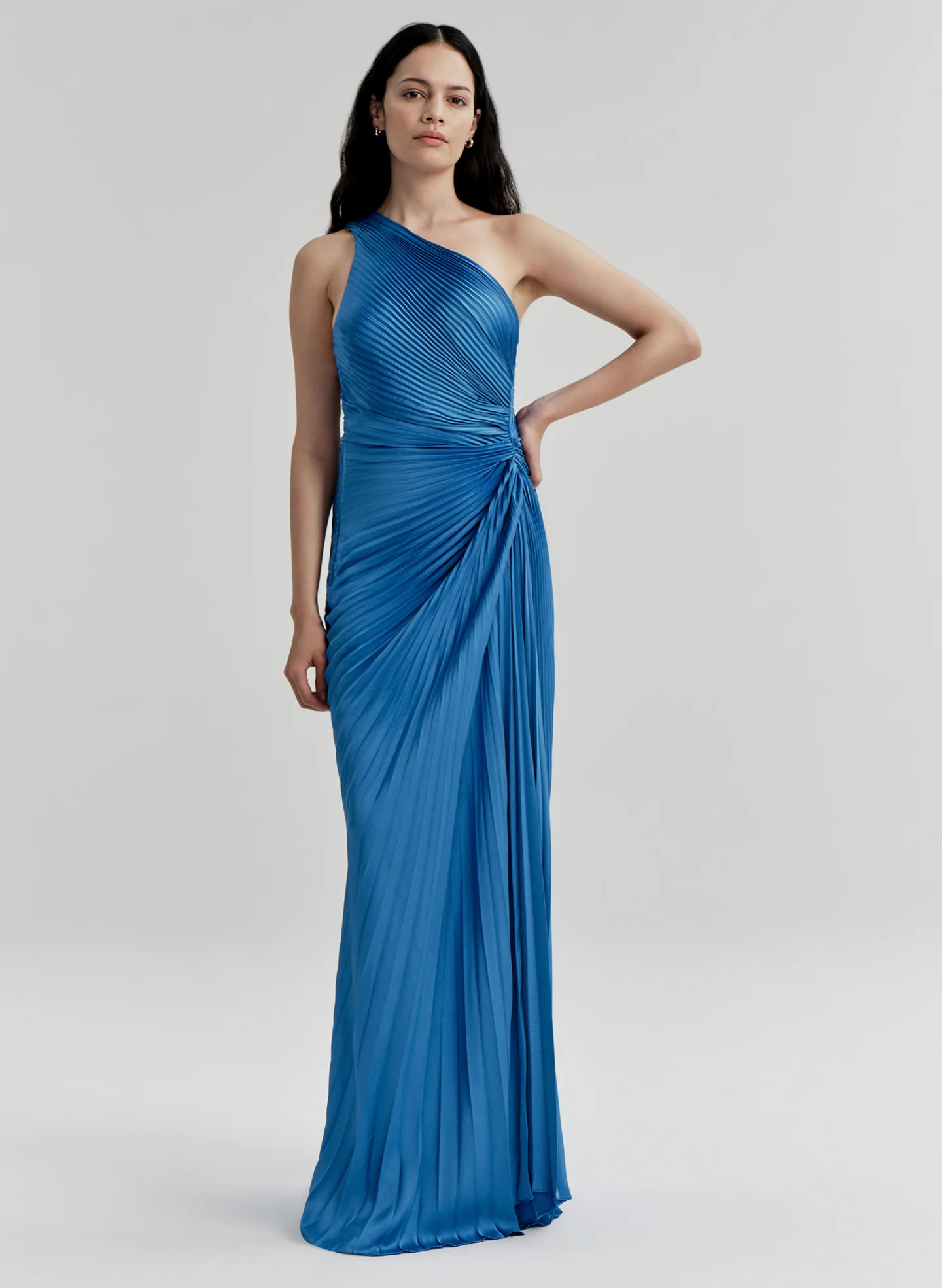 Lara Satin Pleated Gown | A.L.C