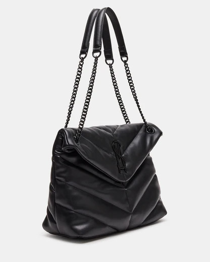 BRITTA Bag Black Shoulder Bag | Women's Black Puff Quilted Shoulder Bag | Steve Madden (US)