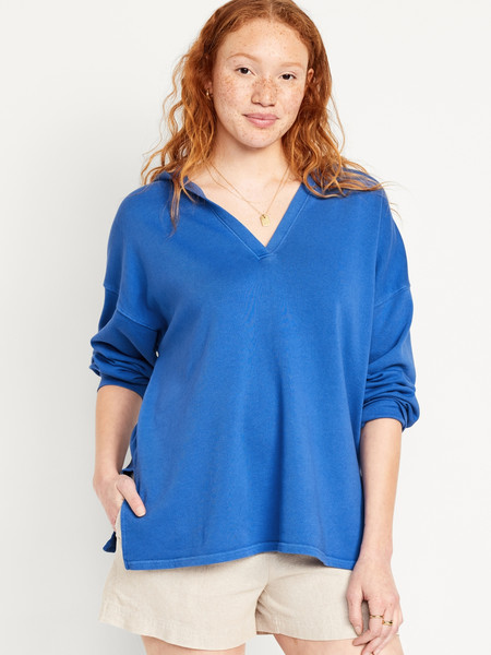 Oversized French-Terry Tunic Hoodie | Old Navy (US)