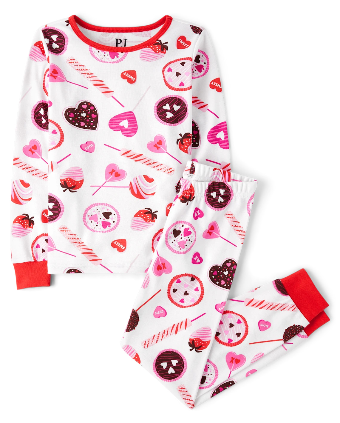 Girls Candy Snug Fit Cotton Pajamas - red | The Children's Place