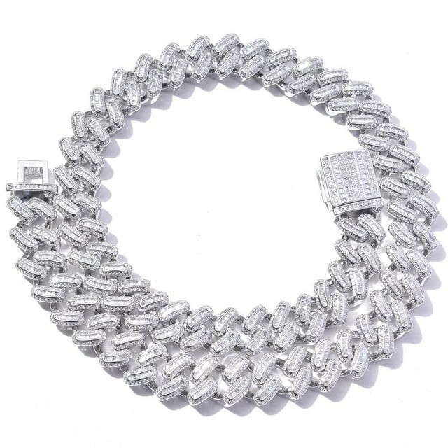Hip Hop Full Iced Out Miami Cuban Link Chain 15MM, Real Solid Heavy Premium Gold or Platinum Over... | Walmart (US)
