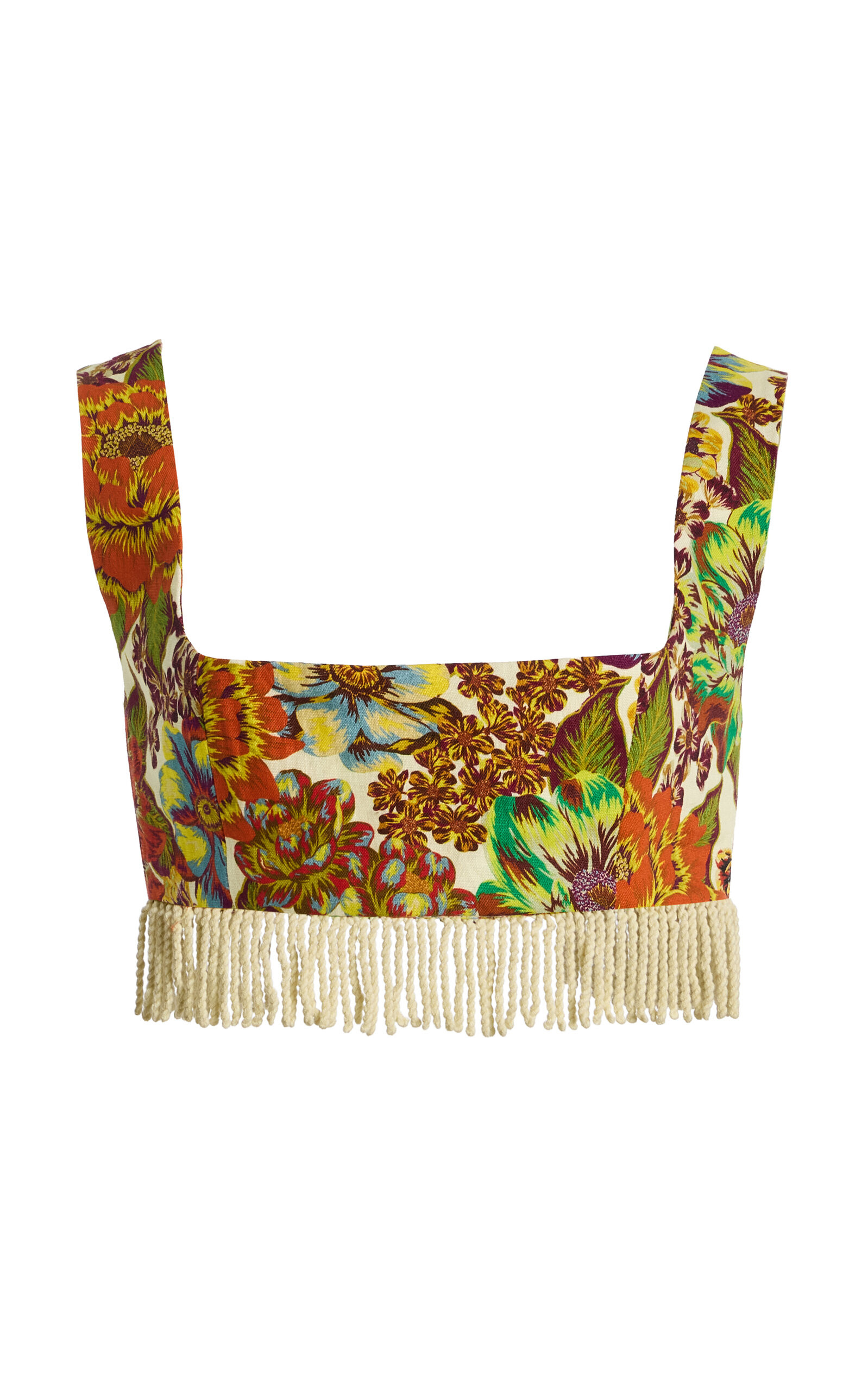 Lana Fringed Floral Linen Bralette | Moda Operandi (Global)
