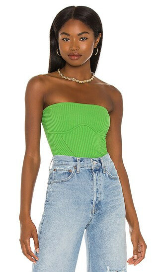 Hazel Tube Top in Lime Green | Revolve Clothing (Global)