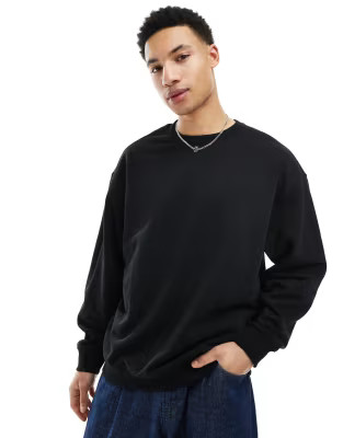 Weekday oversized sweatshirt in black | ASOS (Global)