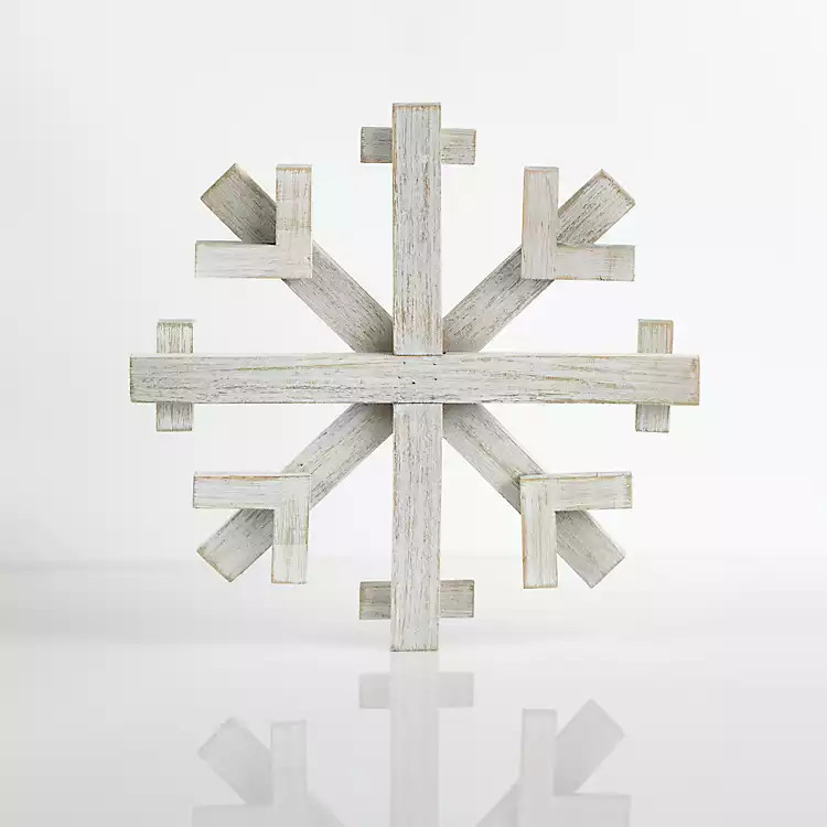 White Wood Snowflake Ornament, 9 in. | Kirkland's Home
