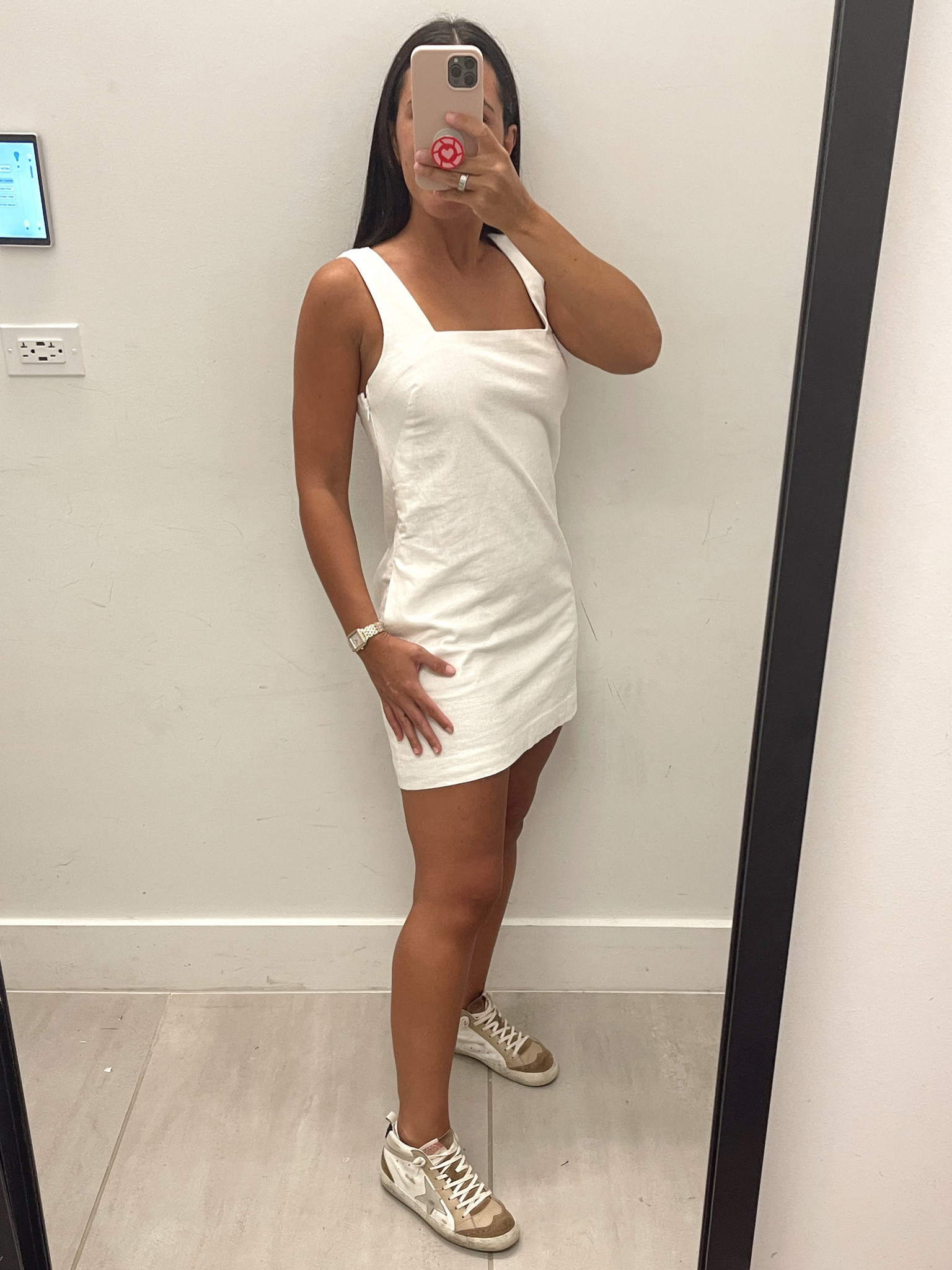 White linen dress from Abercrombie! Perfect for summer!