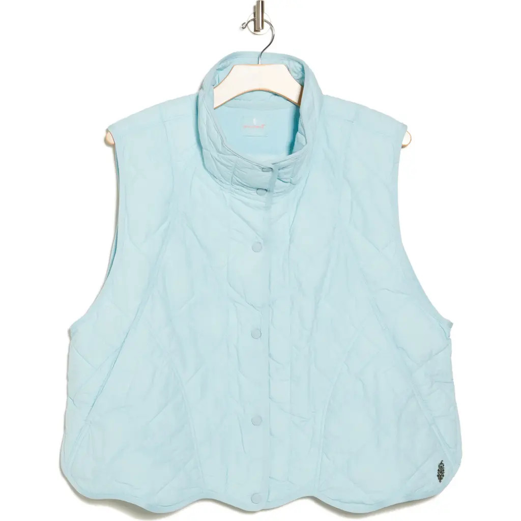 Free People Quinn Quilted Crop Puffer Vest in Sky at Nordstrom Rack, Size X-Small | Nordstrom Rack