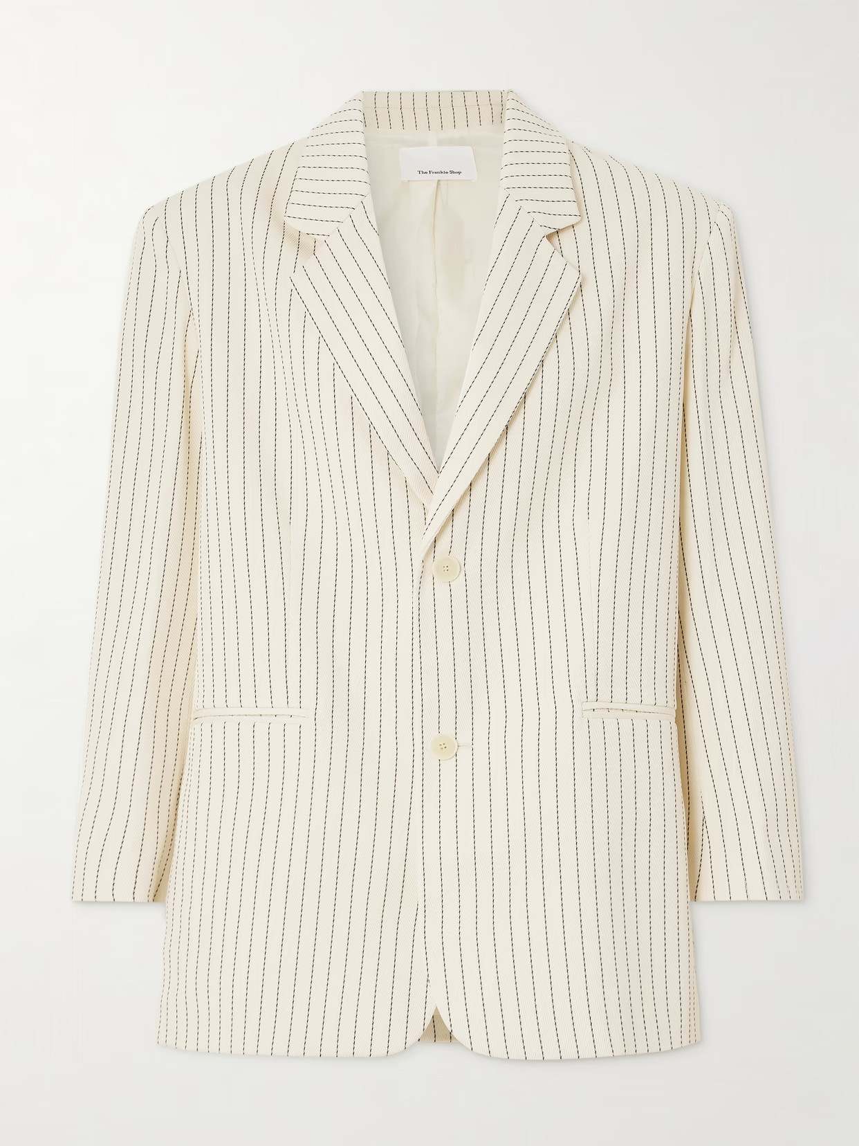 The Frankie Shop - Aiden Pinstriped Twill Blazer - Off-white | NET-A-PORTER (US)