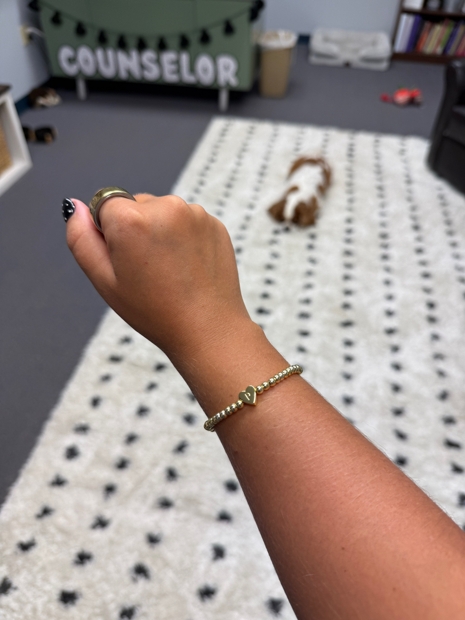 I grabbed this initial bracelet while it was on sale & it feels extra meaningful now :)