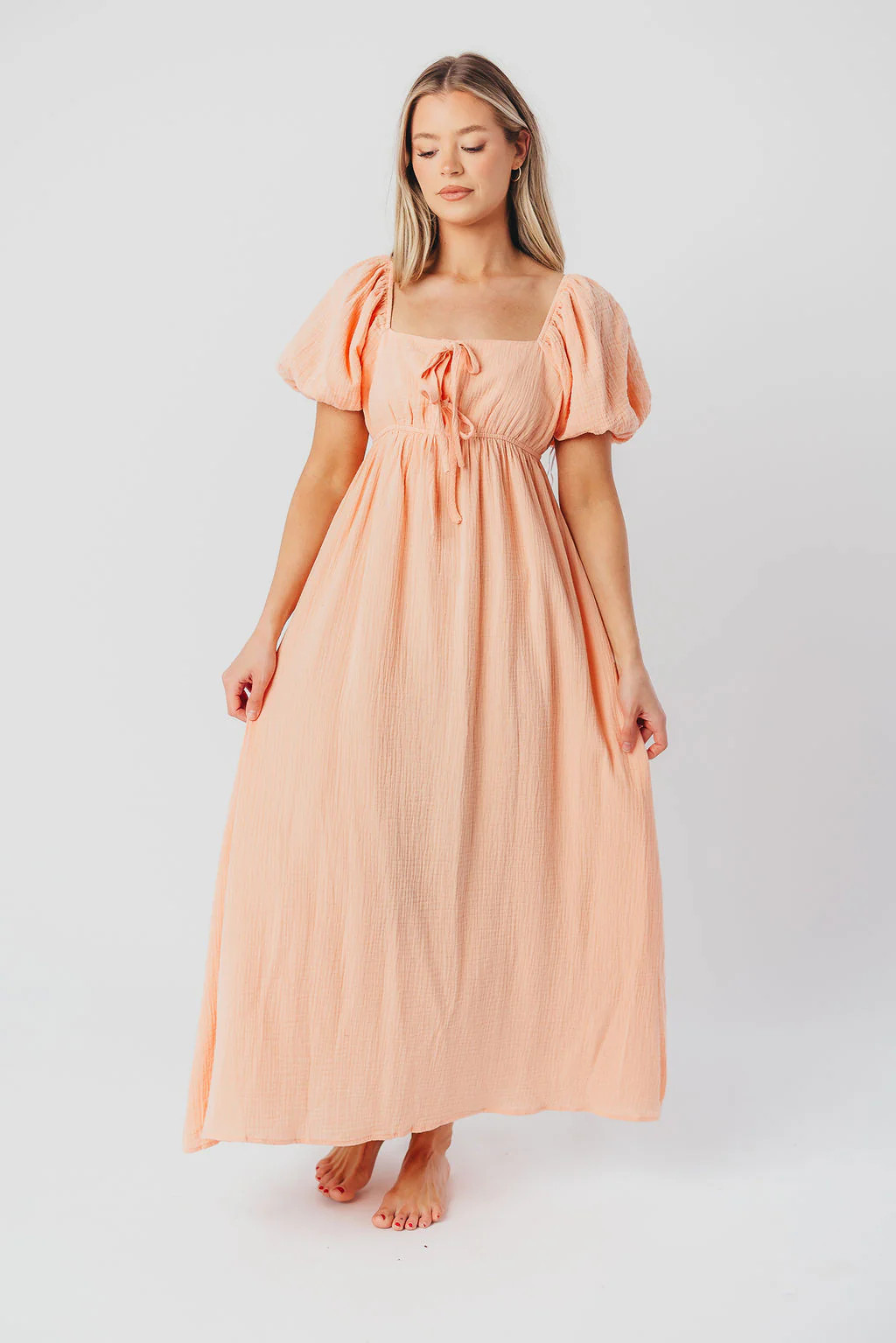 Penelope Maxi Dress in Peach (XS - XXL) | Worth Collective