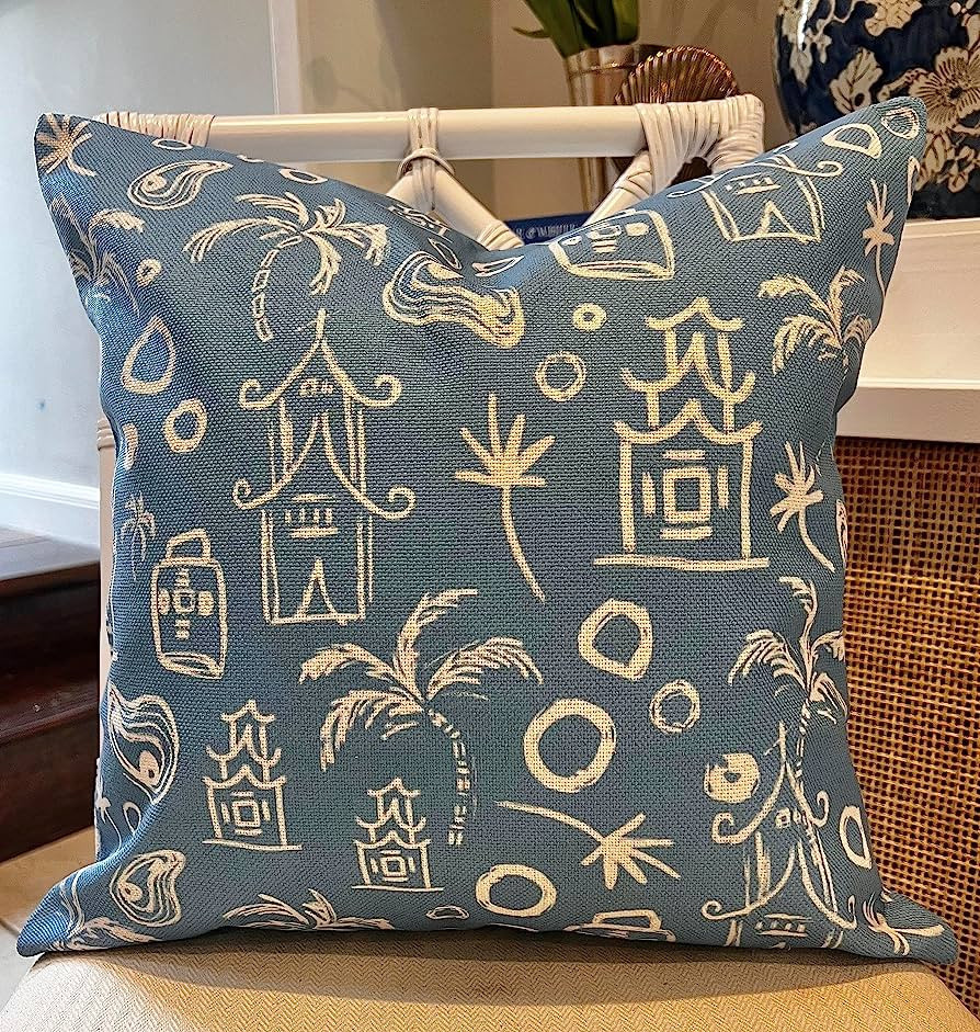 Jillien Harbor Coastal Grandmillennial Style Pillow Covers (Charleston) | Amazon (US)