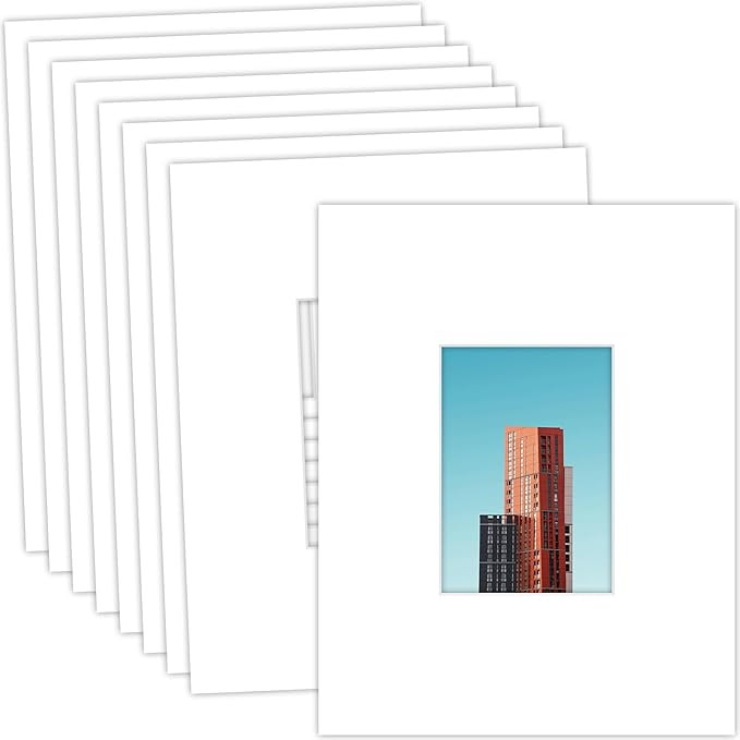 MBC Mat Board Center, 10 Pack 11x14 for 5x7 White Picture Mats Frame Mattes, Bevel Cut, Acid Free... | Amazon (US)
