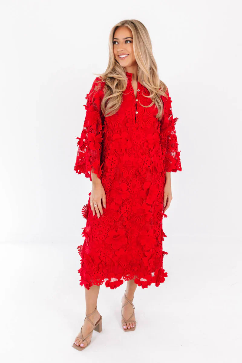 The Seraphina Midi Dress - Red | The Impeccable Pig