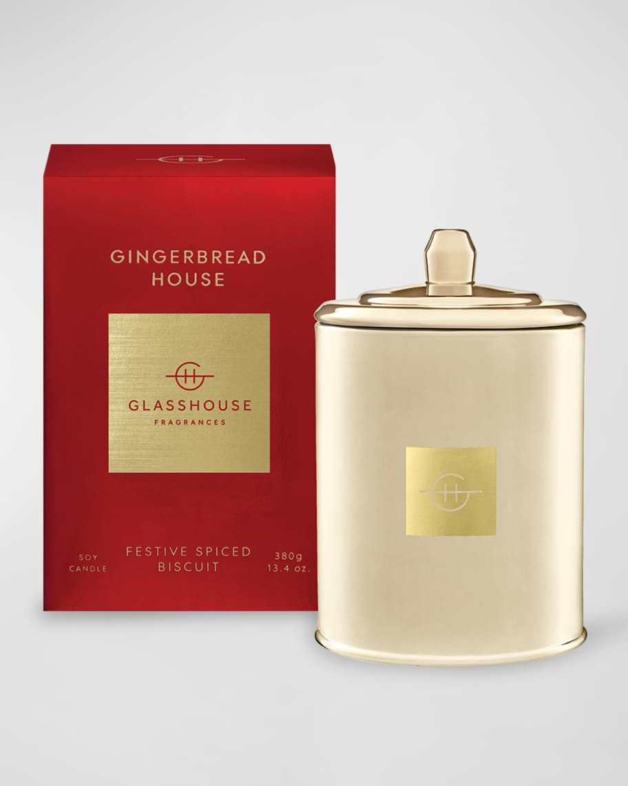 GLASSHOUSE FRAGRANCES 13.4 oz. Gingerbread House Soy Candle | Neiman Marcus
