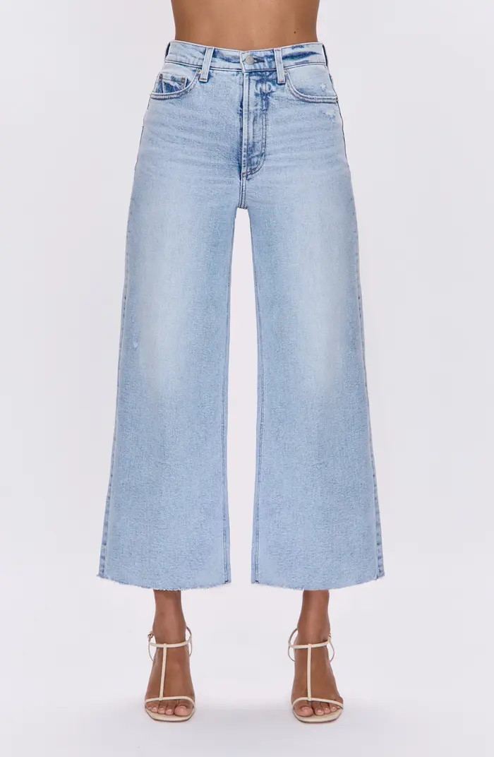 Lana Raw Hem High Waist Crop Wide Leg Jeans | Nordstrom