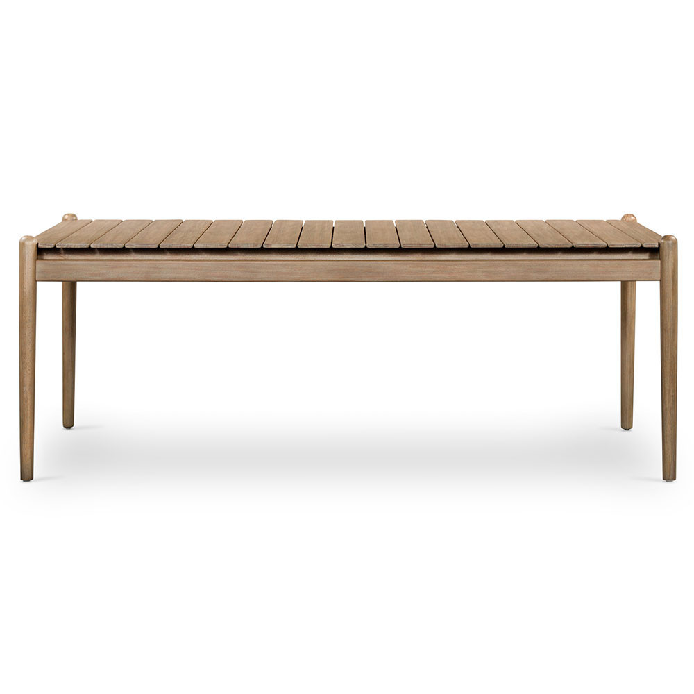 Rose Coastal Beach Brown Wood Rectangular Outdoor Dining Table - Large - 81"W | Kathy Kuo Home
