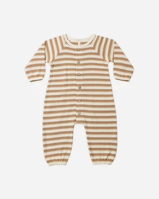 Waffle Long Sleeve Jumpsuit Spice Stripe | Rylee + Cru