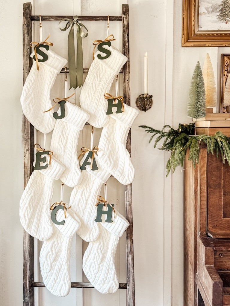 These DIY Stocking Letters are so easy to and inexpensive to make with such a big impact! #christmasstockings #personalizedstockings #christmasdiy

#LTKHoliday #LTKSeasonal #LTKHome