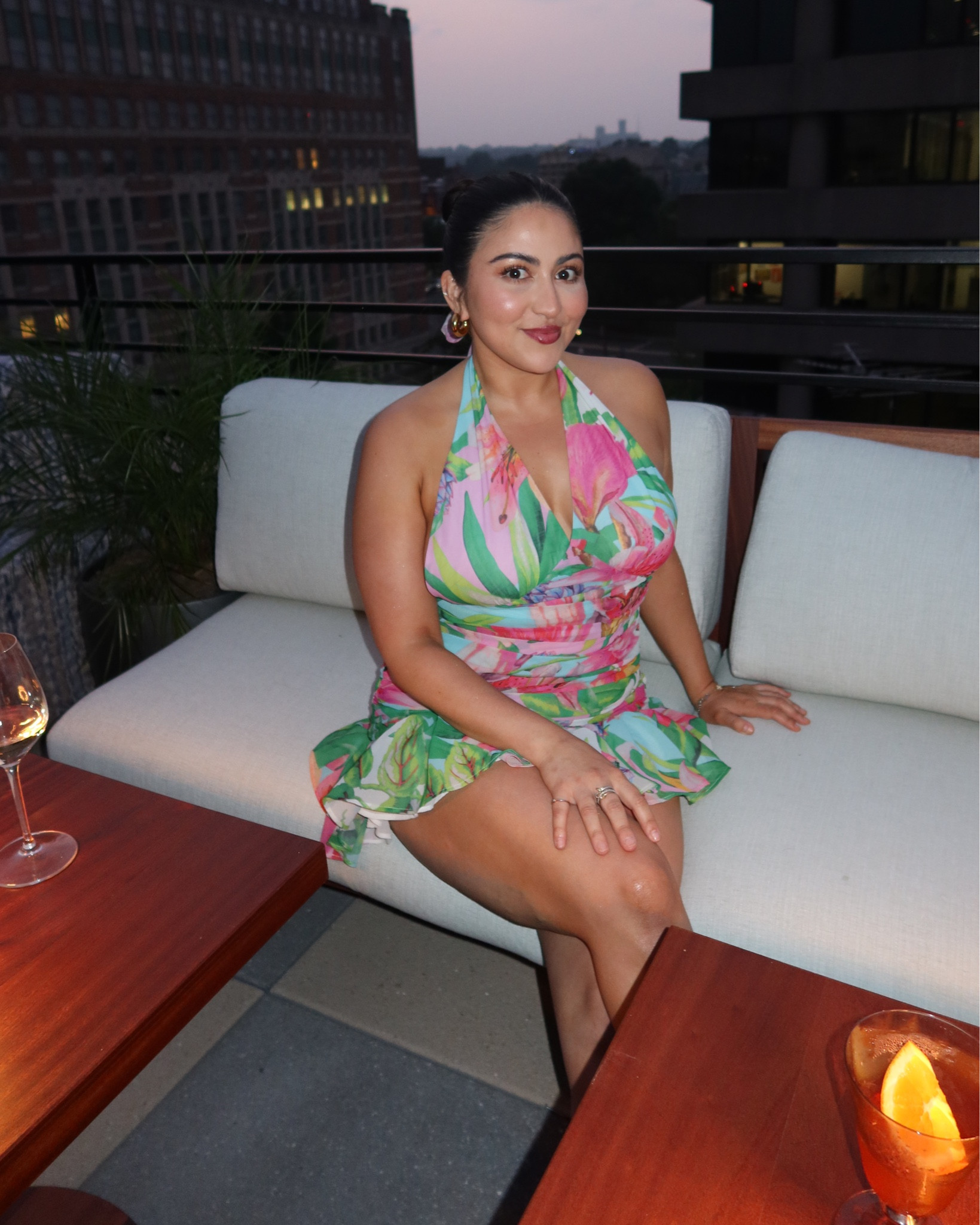 Loving this tropical dress for a night out or vacation!
