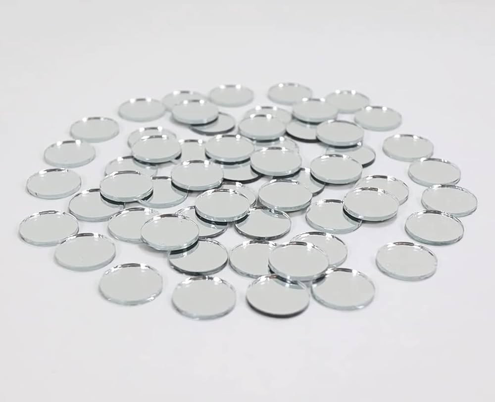 0.5 inch Small Tiny Round Craft Mirrors Bulk 50 Pieces Mirror Mosaic Tiles | Amazon (US)