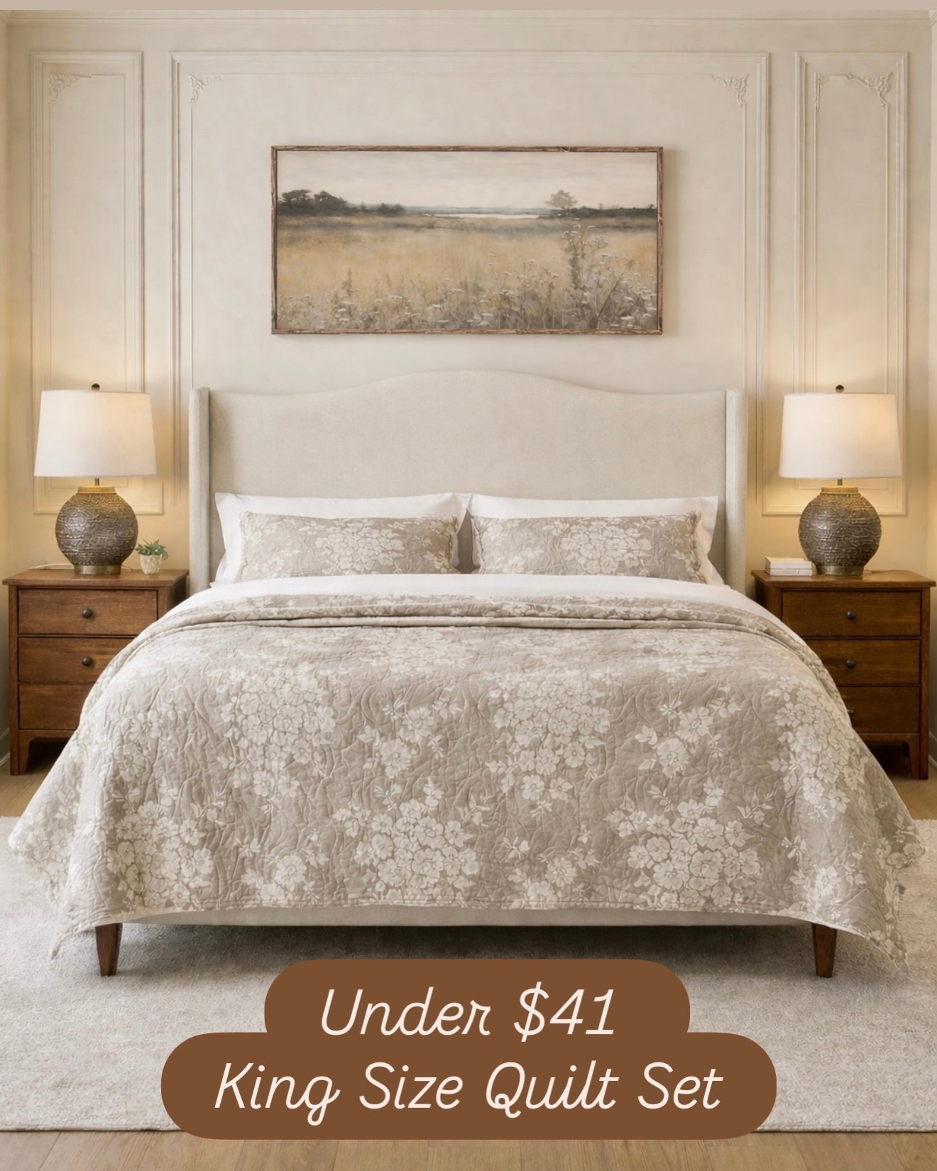 Walmart Reversible Quilt Set Under $41 (King Size Steal)

Follow @farmtotablecreations on Instagram for more 🤍

If you’ve been looking for an affordable bedding refresh… this is one of those run, don’t walk finds 👀

A lightweight, reversible quilt set in a king size for under $41 is honestly hard to beat—especially when you want that soft, layered, high-end look without spending hundreds. These Walmart finds are perfect for spring and summer (but also layer beautifully year-round), and the reversible design gives you two looks in one 🙌

Think: easy styling, neutral tones, and that cozy, elevated bed you see in magazines… but on a budget.

#quiltset #kingbed #bedding #walmartfinds #bedroomstyle

walmart bedding | reversible quilt | king size bedding | affordable home decor | neutral bedroom | quilt set king | bedding refresh | cozy bedroom | walmart home finds | budget decor | bedroom inspo | neutral bedding | floral quilt | soft bedding | home finds under 50 | walmart deals | layered bedding | bed styling ideas | bedroom decor ideas | cozy home | affordable bedding | king bed styling | walmart must haves | home decor finds | bedding deals

#LTKSaleAlert #LTKHome