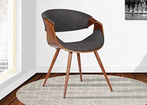 Armen Living Butterfly Dining Chair in Charcoal Fabric and Walnut Wood Finish | Amazon (US)