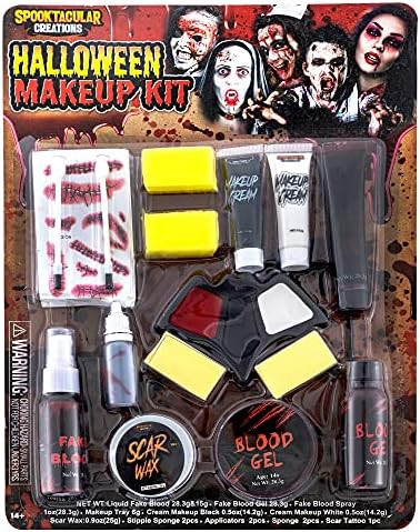 Spooktacular Creations 16 Pcs Halloween Family Makeup Kit Face Body Paint with Liquid Blood Gel, Fak | Amazon (US)