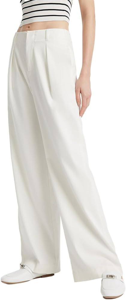 GOELIA Women High Waisted Baggy Jeans Trendy White Straight Leg Full Length Boyfriends Jeans Y2K ... | Amazon (US)