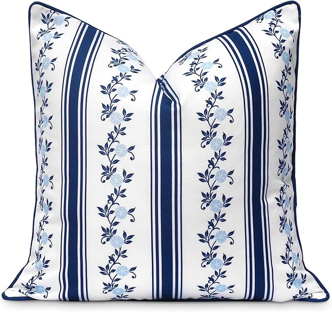 Hofdeco Premium Coastal Patio Indoor Outdoor Throw Pillow Cover Only, 20"x20" Water Repellent for... | Amazon (US)