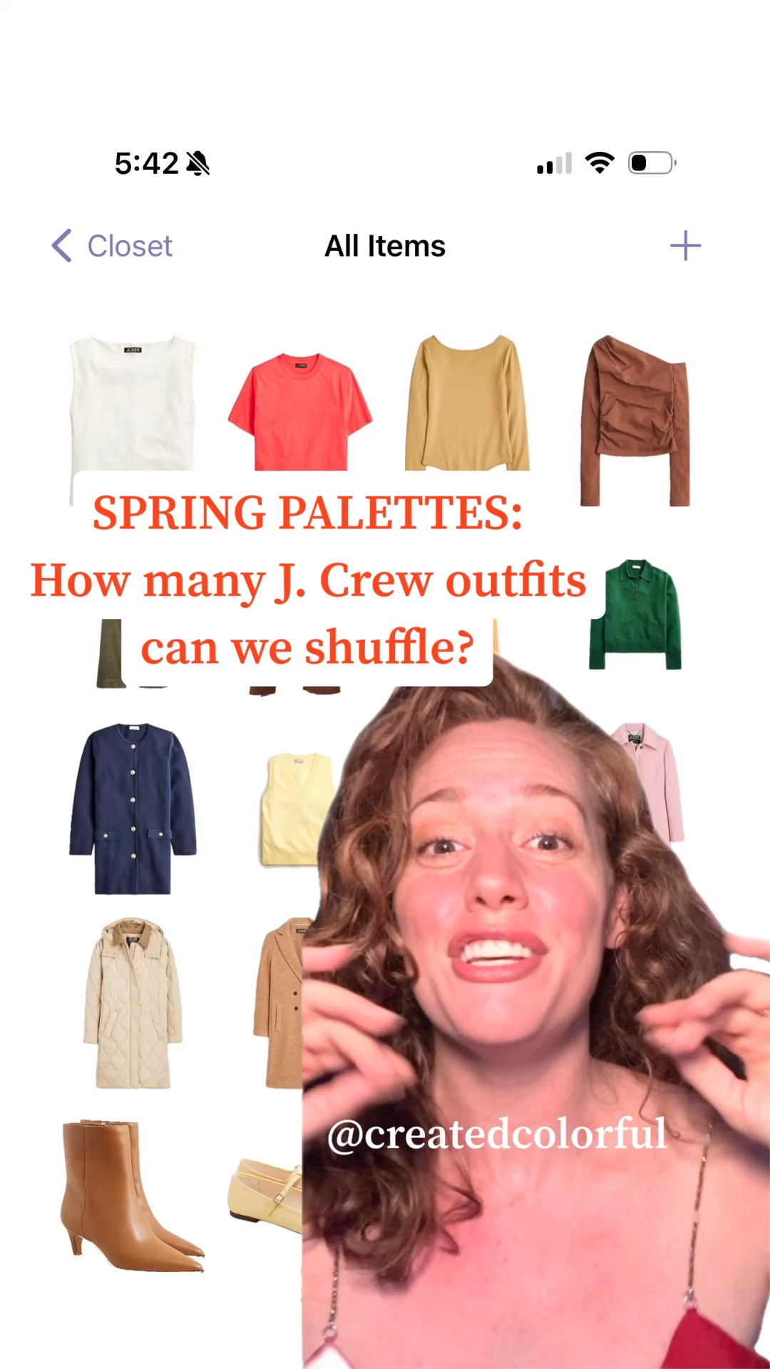 Let’s see how many fall outfits we can make for Spring Palettes from J. Crew 👏👏

I love using the shuffle feature in my Stylebook app to see if a new purchase is going to easily work with a bunch of things in my closet. 

If you enjoy wearing your palette,a side perk is that most everything in your closet will mix and match easily. See how I chose tan boots? Very mindful, very demure. 

Do you want more shuffle videos like this?

#createdcolorful #springpaletteoutfits #jcrew 

#LTKFindsUnder100 #LTKStyleTip #LTKSeasonal