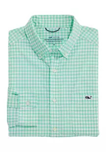 Vineyard Vines Men's Gingham On the Go Nylon Shirt | Belk