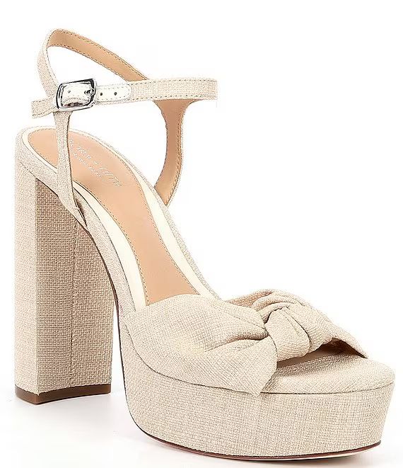 x Born on Fifth Laurie Linen Knotted Ankle Strap Platform Dress Sandals | Dillard's