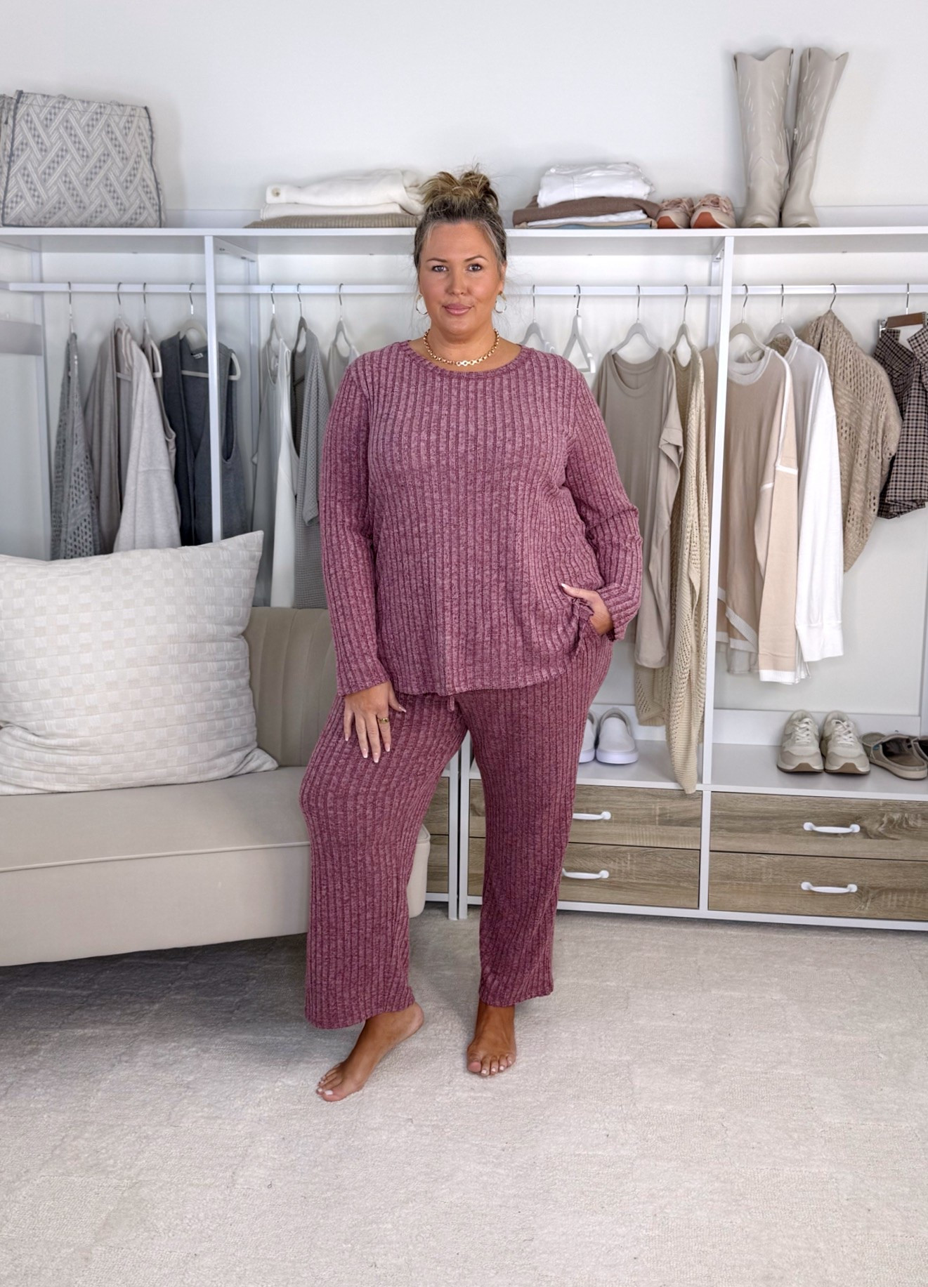 Comfy Amazon sets! Wearing a 3X in the black set, green set is a 2X, burgundy set is a 3X, striped sets are 4X. Plus size, outfit inspo, casual fashion, fall fashion, mom life

#LTKSeasonal #LTKPlusSize #LTKMidsize