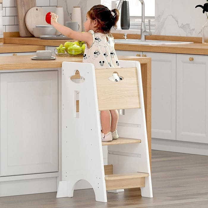 COSYLAND Toddler Standing Tower Adjustable Height - Super Stable Toddler Kitchen Stool Helper - 3... | Amazon (US)