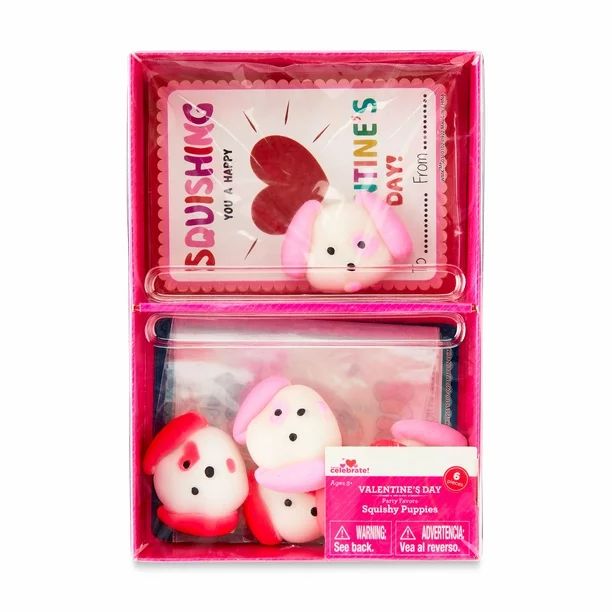 Way To Celebrate Squishy Puppies, Red and Pink, Party Favors, Valentine's Day | Walmart (US)