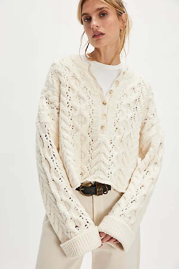 Polly Cable-Knit Sweater | Free People (Global - UK&FR Excluded)