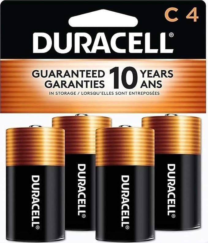 Duracell Coppertop C Batteries, 4 Count, 10-Year Shelf Life, Long-lasting | Amazon (US)
