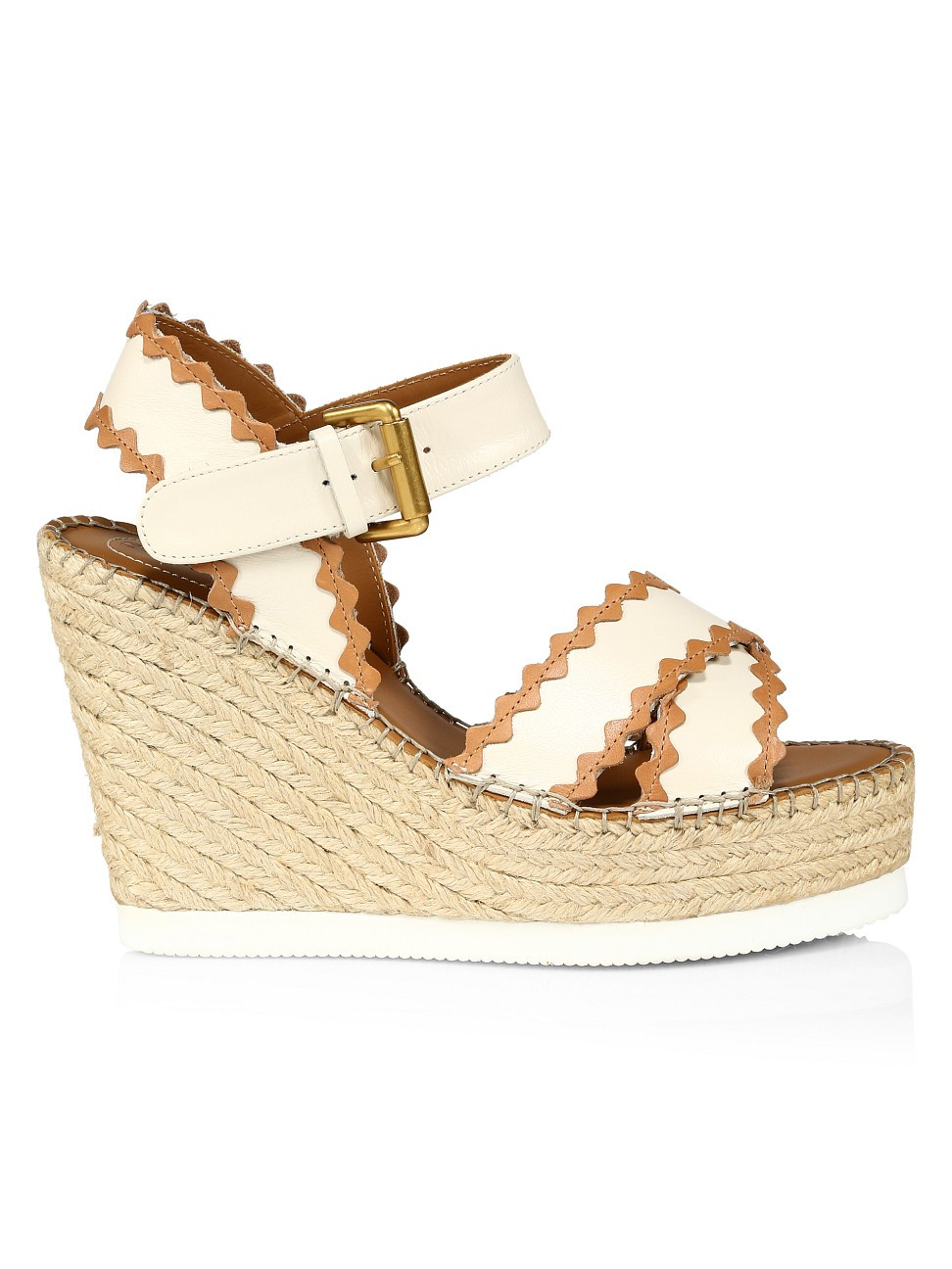 See by Chlo Glyn Leather Platform Espadrille Wedge Sandals | Saks Fifth Avenue