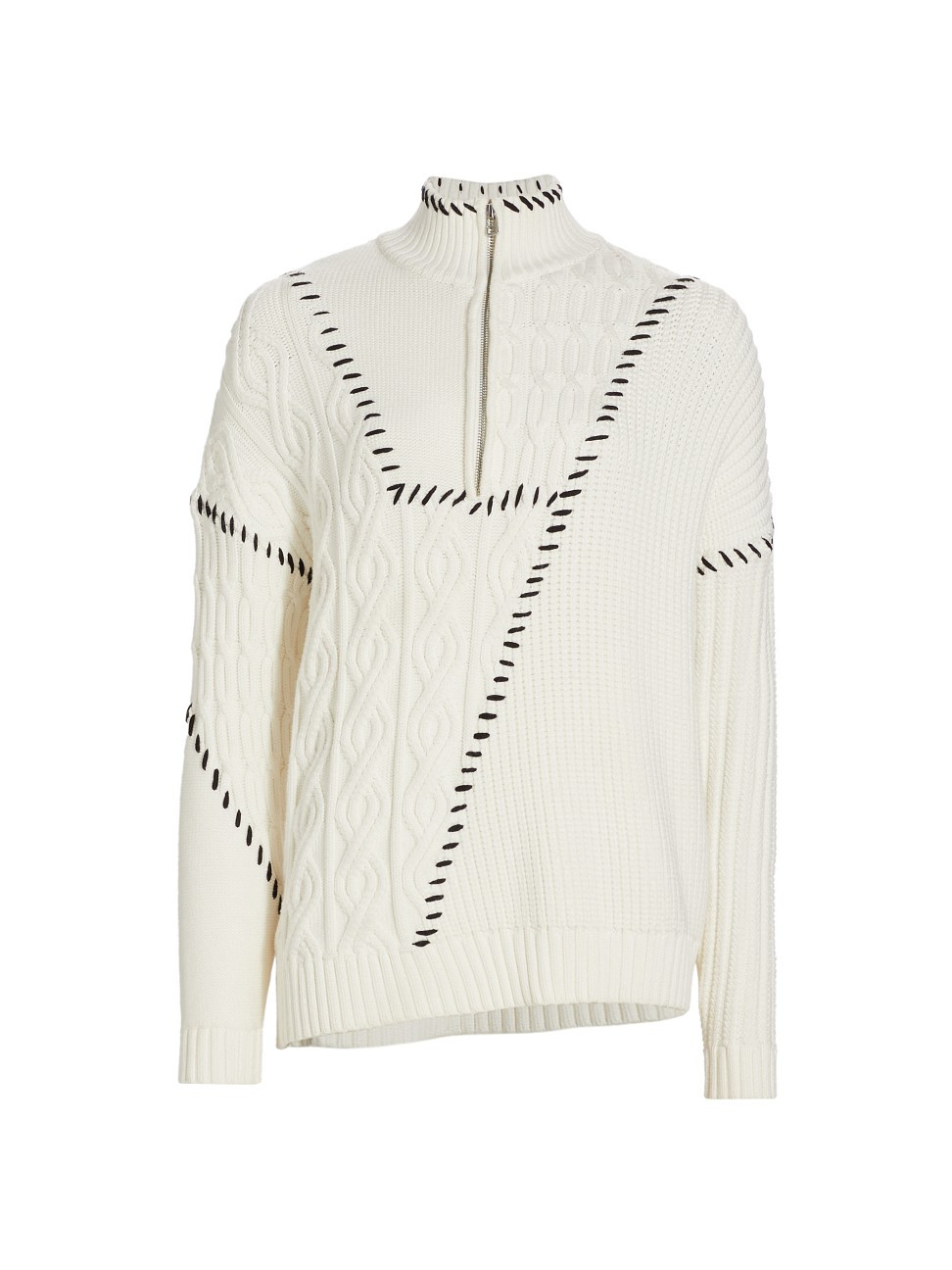 Women's Hampton Cotton-Blend Half-Zip Sweater - Ivory Multi - Size XL | Saks Fifth Avenue
